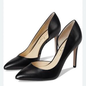 NWT Jessica Simpson Womens Celiah D'Orsay Black Pump Comfort Sock Size 8.5 Wide